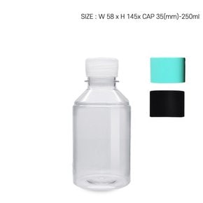 PET-골드용기 250ml 일자형 원형 밀폐용기 플라스틱용기 음료 페트병