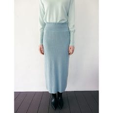 [Premium] Cashmere Long Knit Skirt  Sky Blue (WE395UC45Q)