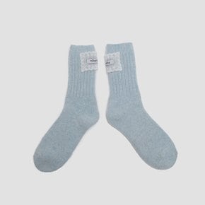 LACE LABEL ANGORA SOCKS LIGHT BLUE