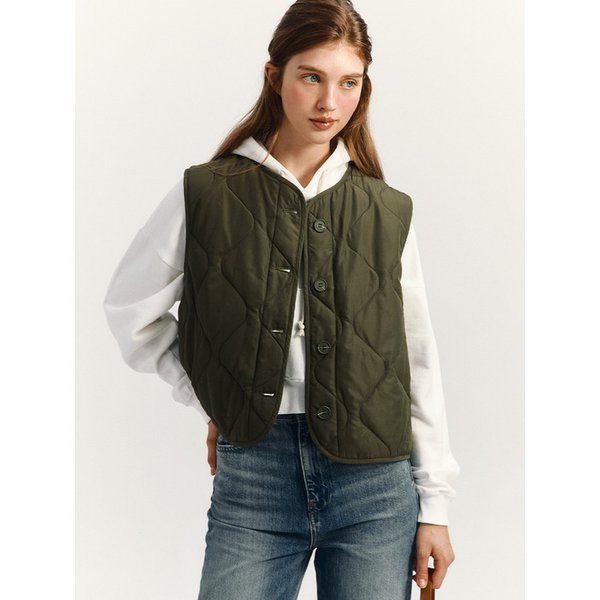 물결 퀼팅 베스트(MAFDVT02NKH)