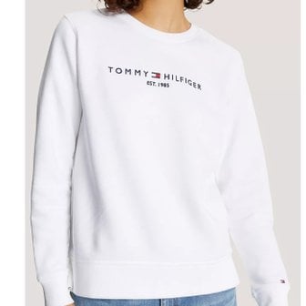 타미힐피거 여성 Tommy 로고 맨투맨 White