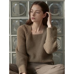 OU538 wool square neck puff knit (4colors)