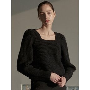 OU538 wool square neck puff knit (4colors)