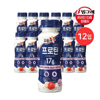 빙그레 요플레 프로틴 드링크 딸기바나나 210ml 12입