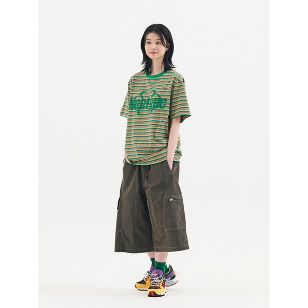 STRIPED LOGO GRAPHIC T-SHIRT (GREEN)