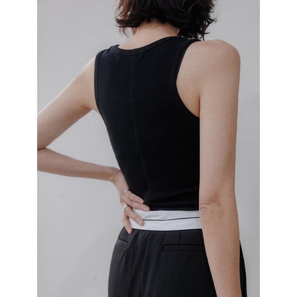 골지 슬림 슬리브리스(블랙)