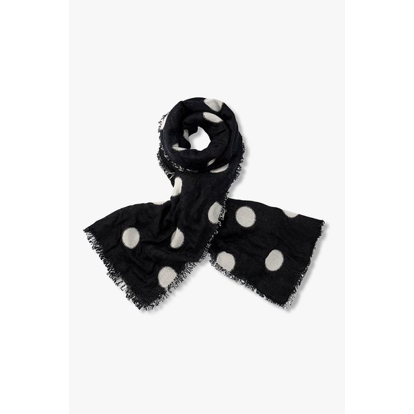 [Y`s]도트 패턴 울 스카프 [블랙] 6615390203000