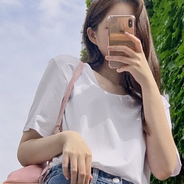 핫핑 쫀쫀U넥 모달스판 베이직 반팔티셔츠 H_TS3554