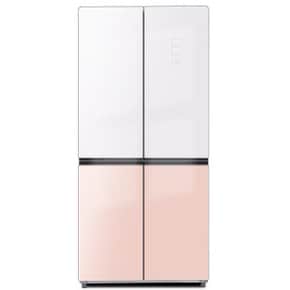 글램글라스 인테리어 4도어 냉장고 HRS445MNWP 433L 핑크