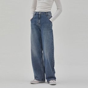 DENIM LOOSE WIDE LONG PANTS BLUE