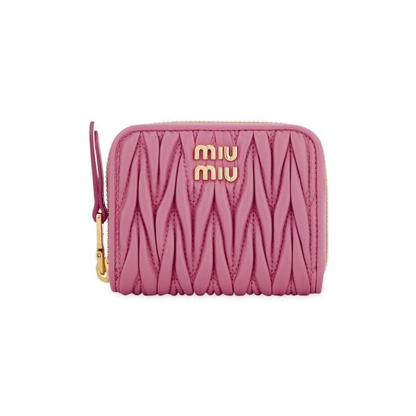 미우미우 여성 마테라쎄  나파 핑크 동전지갑 5MM268 AFPP F0638