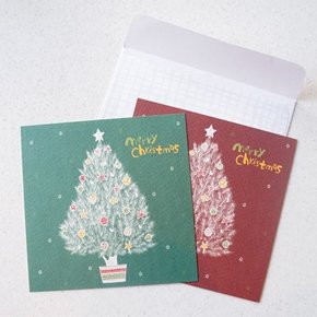 White Christmas Tree Card