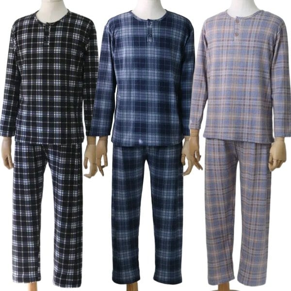 남성 여성 기모 체크 파자마 잠옷 상하세트 따뜻한 겨울 실내복 홈웨어 이지웨어 빅사이즈