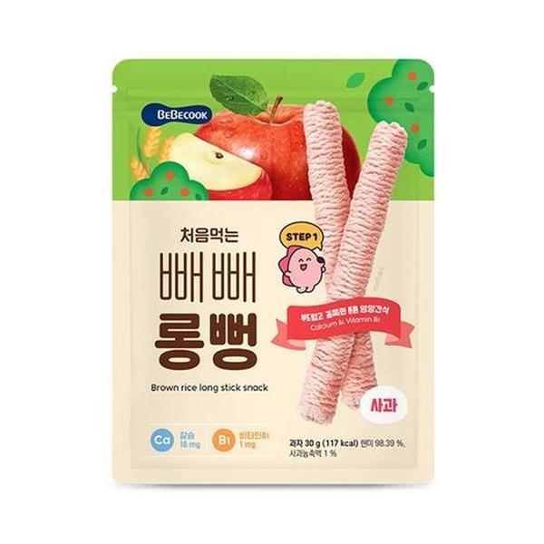 확대된 대표 [유로메디] 베베쿡 처음먹는 배배롱뻥 사과 STEP 1 30g 유아 아기 쌀과자 퍼프(1)