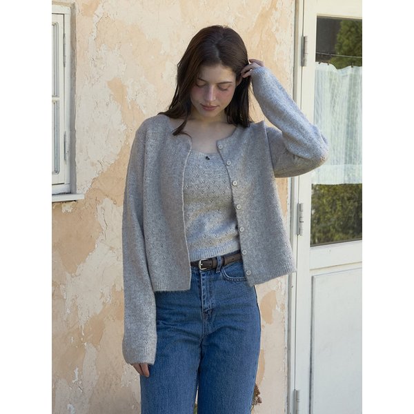 26SS Line knit set (Cardigan+Sleeveless) 3color