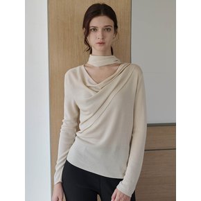 [24FW] Lautre Claire Beige Tied knit pullover