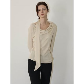 [24FW] Lautre Claire Beige Tied knit pullover