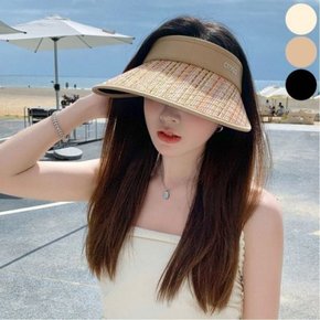 [홍은]밀짚 모자 컬러 햇빛차단 썬캡 비치 선캡 휴양지
