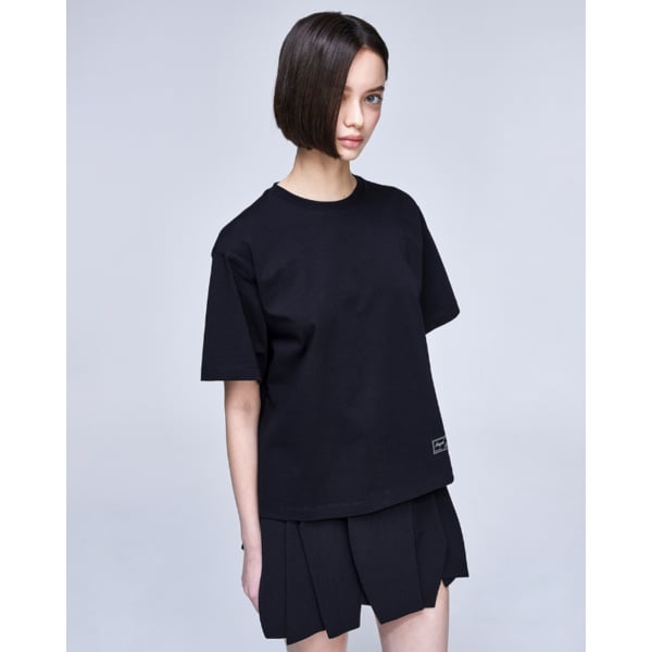 [파주점] [송지오우먼]송지오 컬렉션 오키드 아쿠아렐 티셔츠 블랙 WH3TS718BK