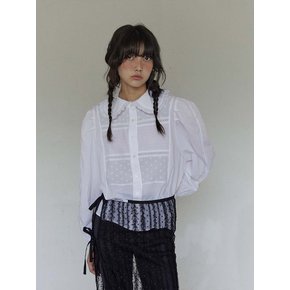 Cotton lace blouse / White