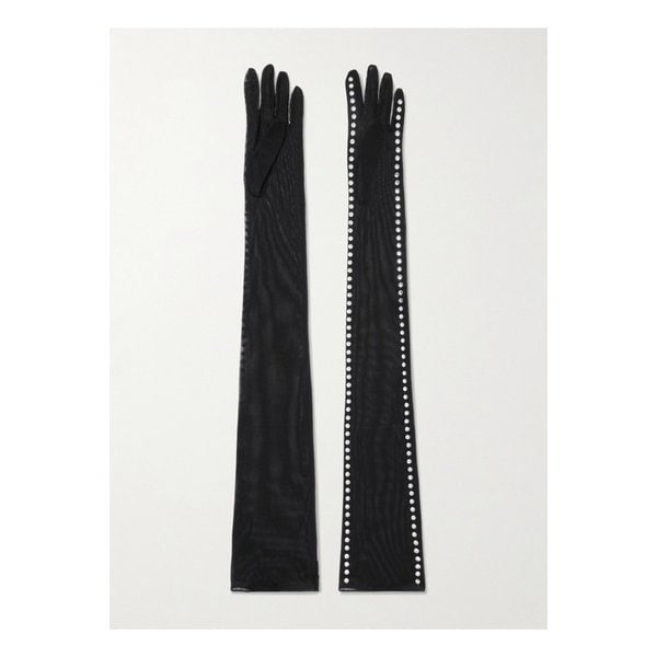 크리스털 장식 메시 장갑 블랙 1647597353560038