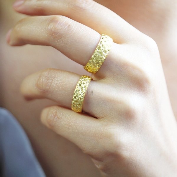 [가앤] 24k순금 조각 컷팅 커플링 반지 7.50g