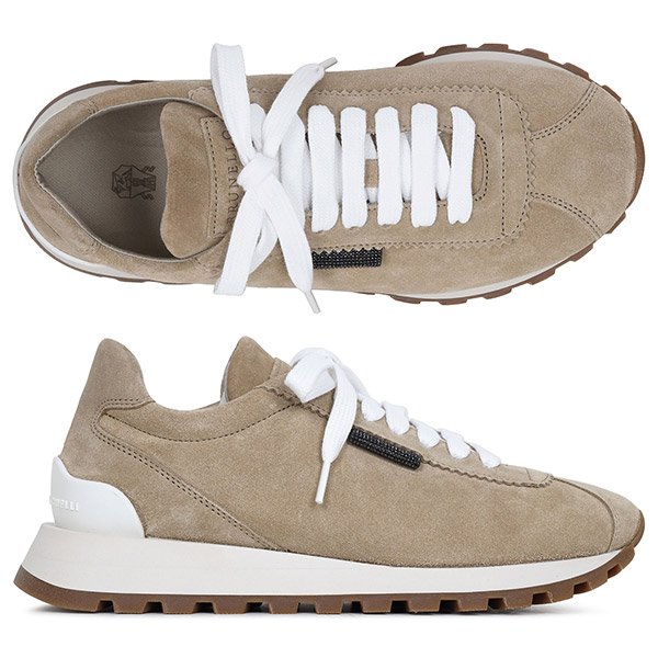 [부산점] 25FW 베이지 스웨이드 샤이니 탭 스니커즈 MZSFG2110 C4180