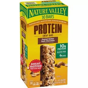 [해외직구] 네이처밸리 피넛 버터 다크 초콜렛 프로틴 추이바 30입 Nature Valley Peanut Butter Dark Chocolate Protein Chewy Bars (30 pk.