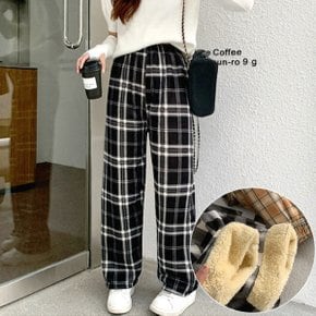 재키 양털 체크팬츠 6color 트레이닝 겨울바지 홈웨어 잠옷바지 밴딩바지 융털 기모