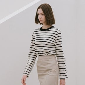 TUCKED STRIPE T-SHIRT_IVORY