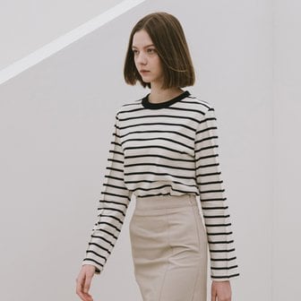 YUPPE TUCKED STRIPE T-SHIRT_IVORY