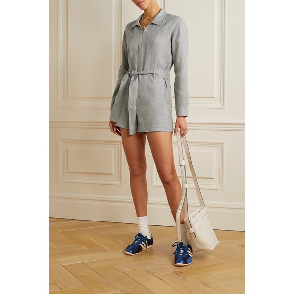 + Net Sustain 트렌드세터 벨트 리넨 플레이수트 그레이