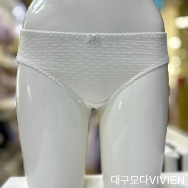 비비안 귀여운 리본 엠보싱 면스판 팬티 PT7247 WH