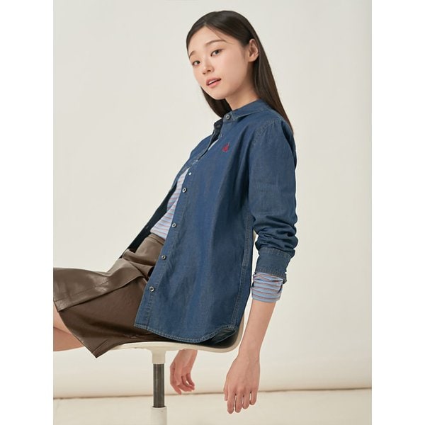 [Essential] 인디고 데님 레귤러핏 셔츠  블루 (BF5764E03P)