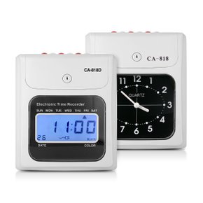 출퇴근기록기 CA-818 아날로그 근태관리기+카드함+출퇴근 카드 100매