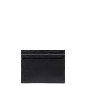 [해외배송] 24FW 생로랑 실버 로고 그레인레더 명함지갑 375946BTY0N1000 Black