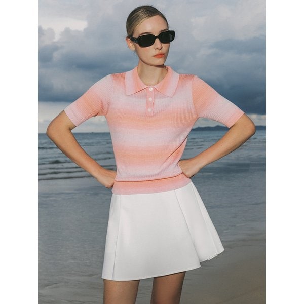 Gradation Collar Knitwear (Pink)