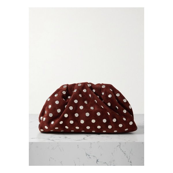 로플러 랜달 베일리 가죽 트리밍 스터드 스웨이드 클러치 다크 브라운 46376663162937392