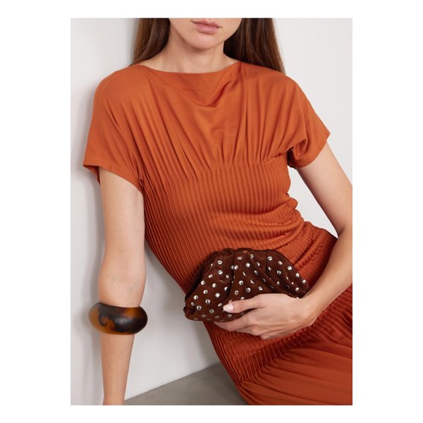 로플러 랜달 베일리 가죽 트리밍 스터드 스웨이드 클러치 다크 브라운 46376663162937392