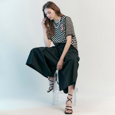 마쟈 핀턱 플리츠 와이드 플레어 큐롯 팬츠 ZC09QL500ON