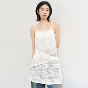 WOMAN 크로셰 롱 레이어드 니트 탑 [WHITE] / WBE2L05529