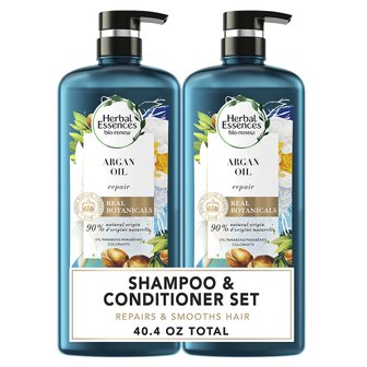  Herbal Essences 허벌에센스 바이오리뉴 리페어링 아르간 오일 모로코 천연 샴푸+컨디셔너 600ml 세트