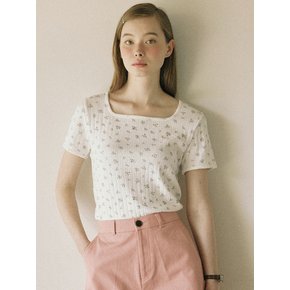 Tiny Floral Slim T-shirt - White