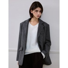 Herringbone Overfit Jacket [Charcoal]