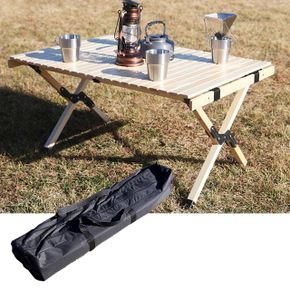 원목 휴대용 캠핑용 테이블 야외 접이식 롤 탁자 900