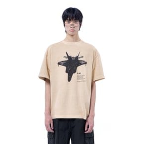 LM F-35 GRAPHIC GARMENT DYED OVER T-SHIRT (BEIGE)