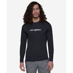 칼라거펠트 맨즈 Long-Sleeve 로고 Rashguard - 블랙 27004627 1344238