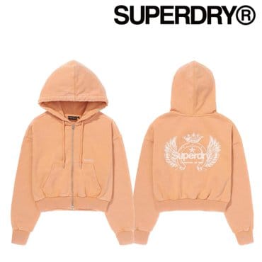 SUPERDRY 슈퍼드라이 W 빈티지 워시드 크롭 후드 집업(SDFMZAP40)