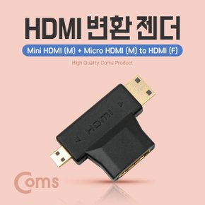 Mini HDMI (M) + Micro HDMI (M) to HDMI (F) BU184