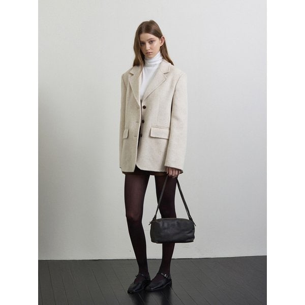 울 핸드메이드 블레이져 자켓 - 아이보리